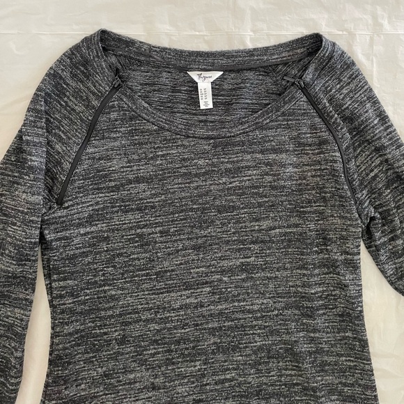Thyme Maternity long sleeve nursing tunic, dark grey, Size S - Picture 2 of 5
